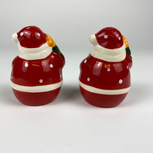 Hand Painted Ceramic Christmas Santa Claus Tree Salt & Pepper Shakers Set 2.5" - Picture 5 of 8
